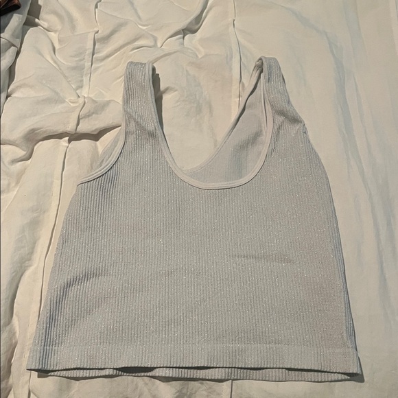 Buckle Tops - Buckle Light Gray Ribbed Crop Top